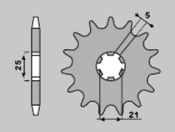 JR ZĘBATKA PRZEDNIA 569 16 YAMAHA XV 250 '89-'94, XVS 250 '08-'17, XV 250`89-15 (+2) (JTF569.16) (ŁAŃC. 520) (56916JT)